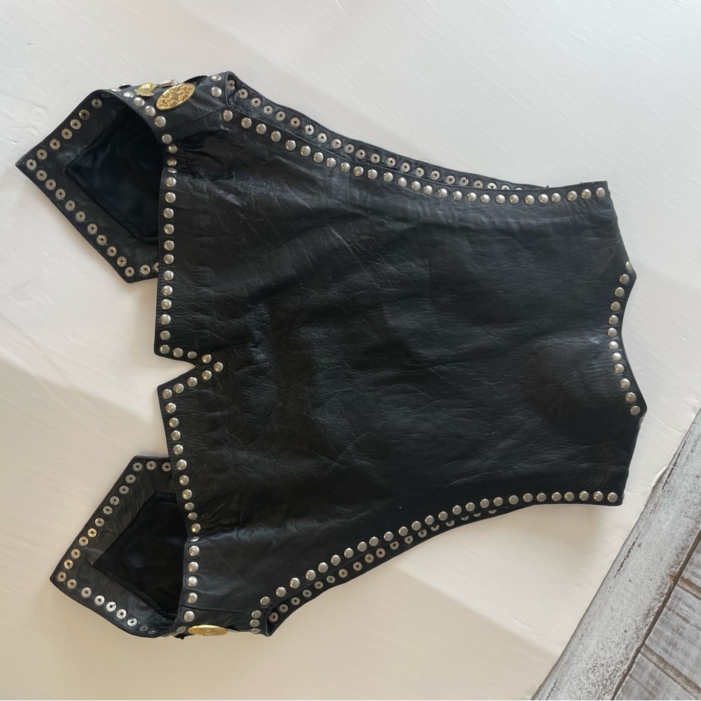 Studded Black and Gold Vest - Picture 3 of 10